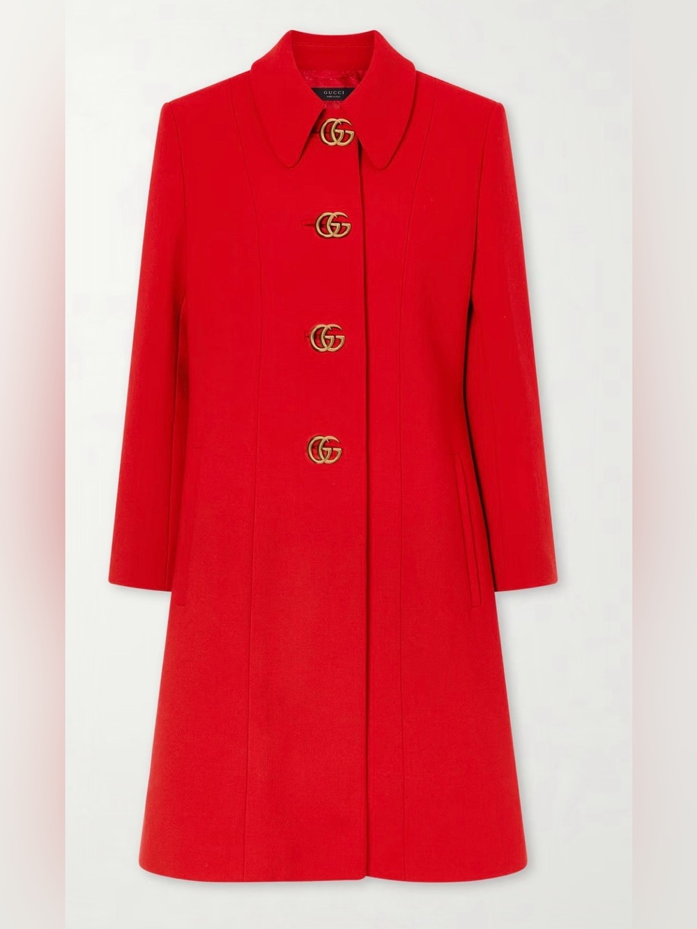 GUCCI Wool natté coat with Double G button IT40